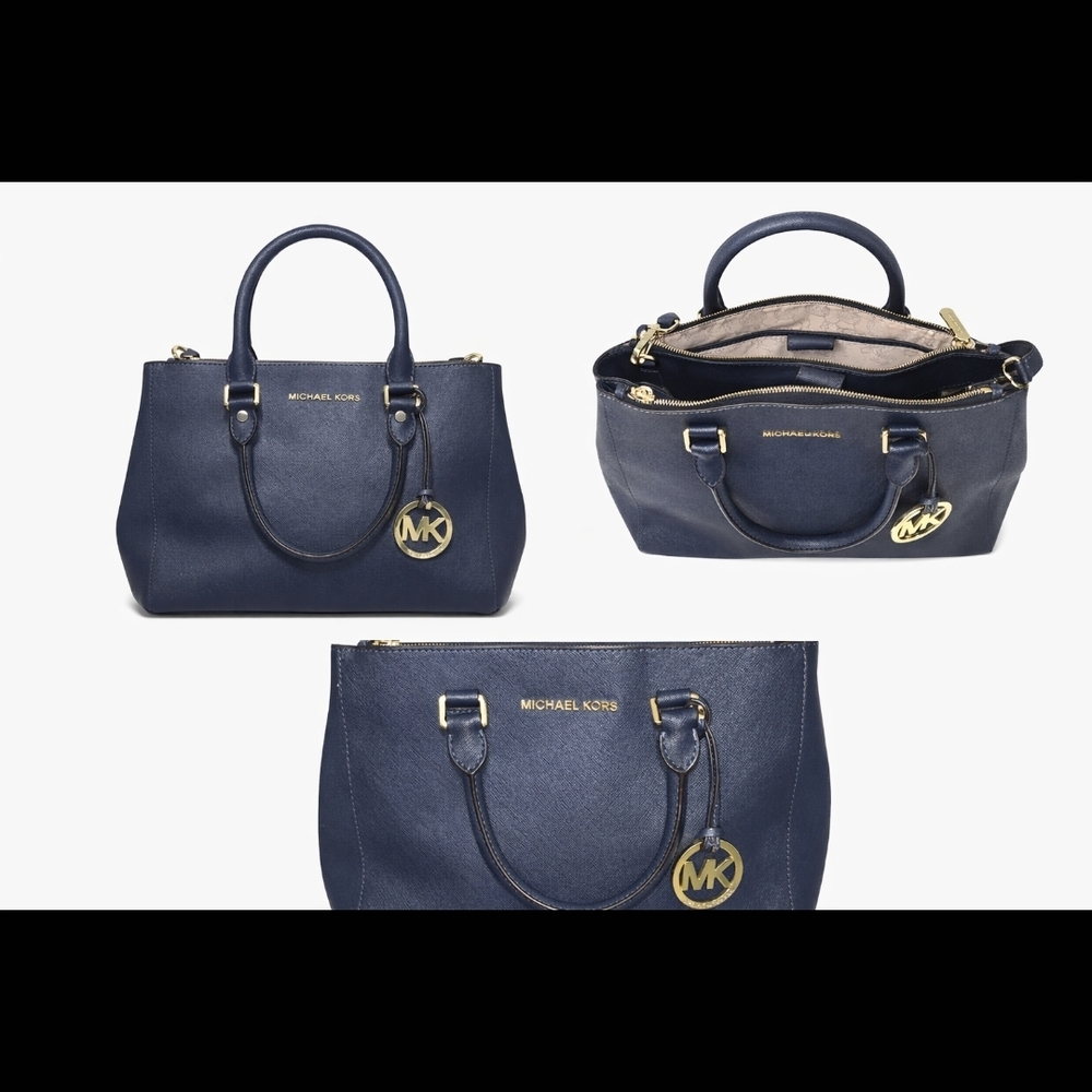 Michael Kors Navy Blue Satchel Bag